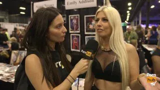 Allie Haze & Jessie Volt at eXXXotica 2015 with Pornhub Aria