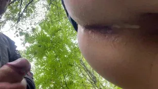 Fucked and finished the ass of a cute guy in the forest