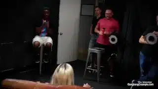 Lil blonde Milf fucks and sucks all the cocksmen