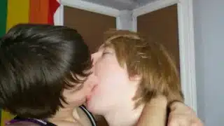 Boyfriends from Europe kiss each other deeply and passionately