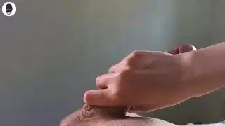 Hot brunette takes a big cock in her throat, juicy oral creampie