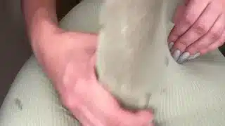 Stepmother can’t Hold Cum and ask Stepson to Suck Her Massive Dick on Tennis