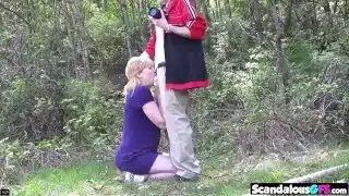 Sweet Georgia showing natural tits and Blowjob Outdoor