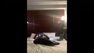 SELF BONDAGE BREATHPLAY IN PLASTIC BAG CUM